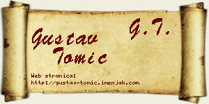 Gustav Tomić vizit kartica